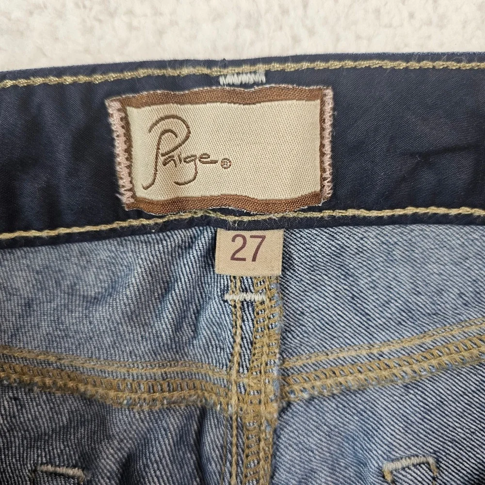 Paige Peg Straight‎ Jeans Womens 27 Dark Wash Blue Denim Stretch Straight Leg